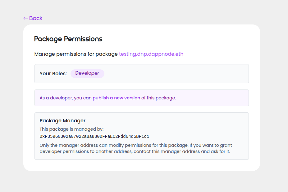 Developer Address