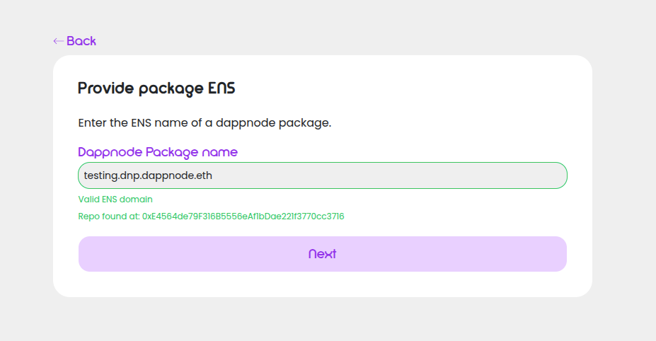 Provide ENS